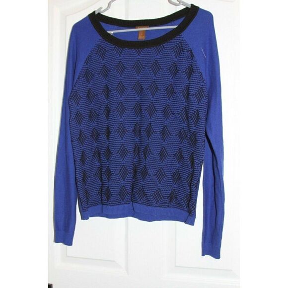 Copper Key Cotton Sweater Large Blue Juniors Long Sleeves Textured Knit New - Picture 2 of 6